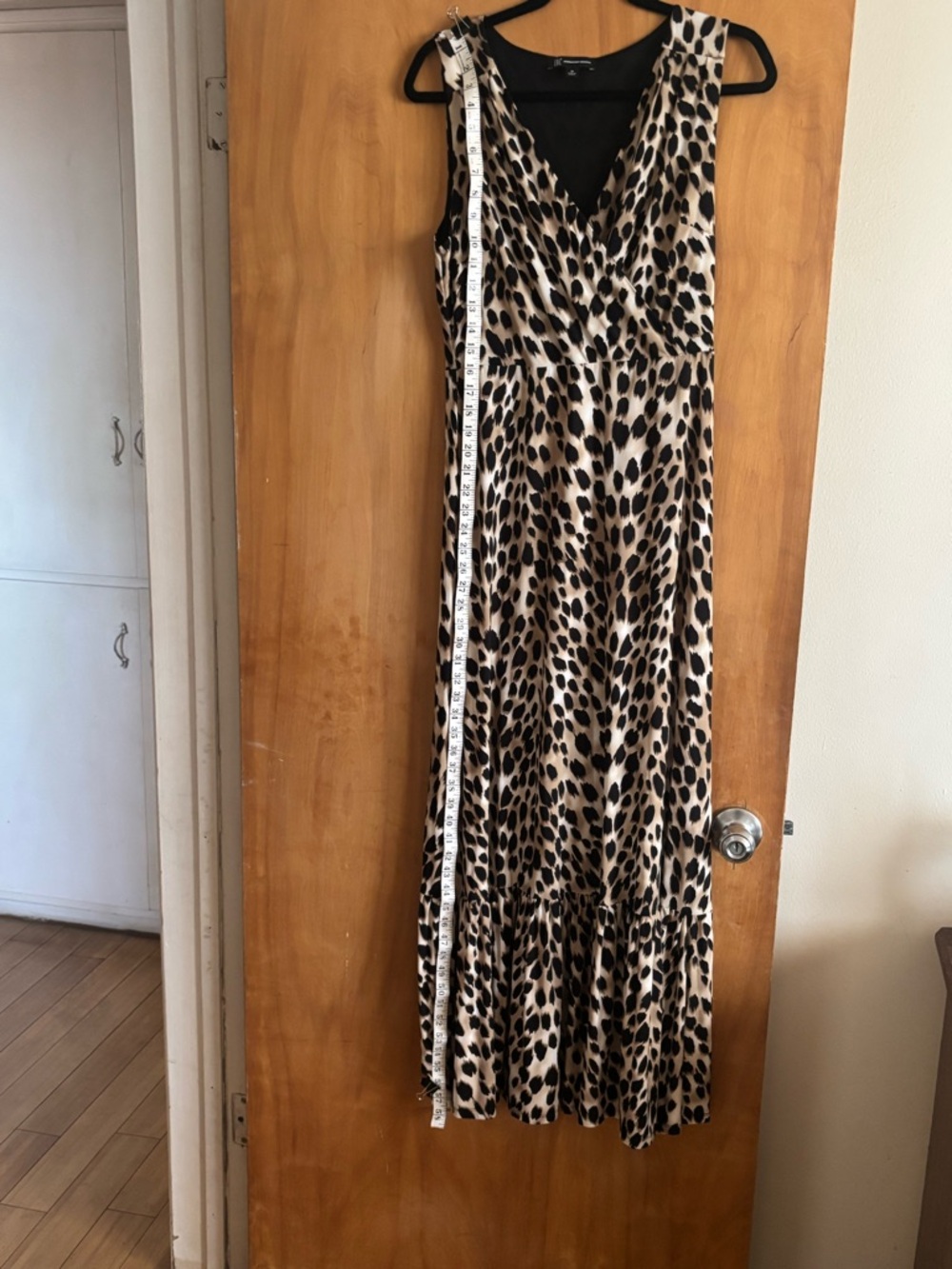 INC International Concepts Leopard Print Maxi Dress - Black and Tan
